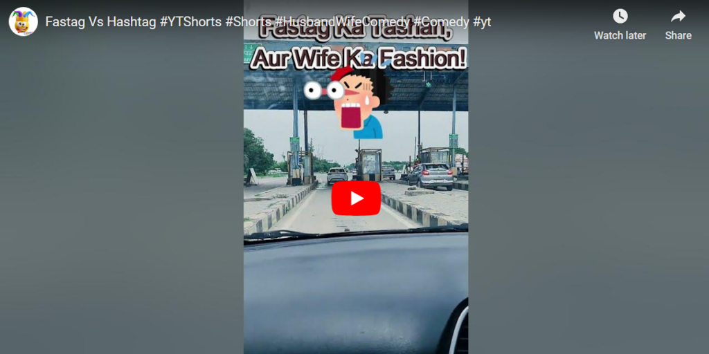 Watch this hilarious car journey where my wife confuses Fastag with Hashtag at a toll plaza. A funny husband-wife banter that will leave you in splits! Don't miss the comedy at the toll naka