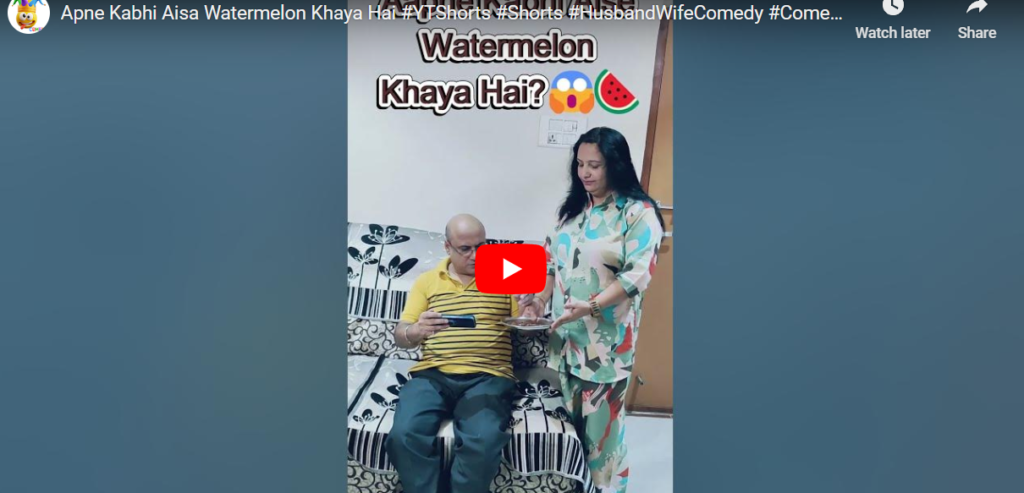 In this hilarious comedy scene, a simple request for seedless watermelon turns into a plate full of seeds! Watch the funny exchange between husband and wife on Rakesh Ke Vlogs.