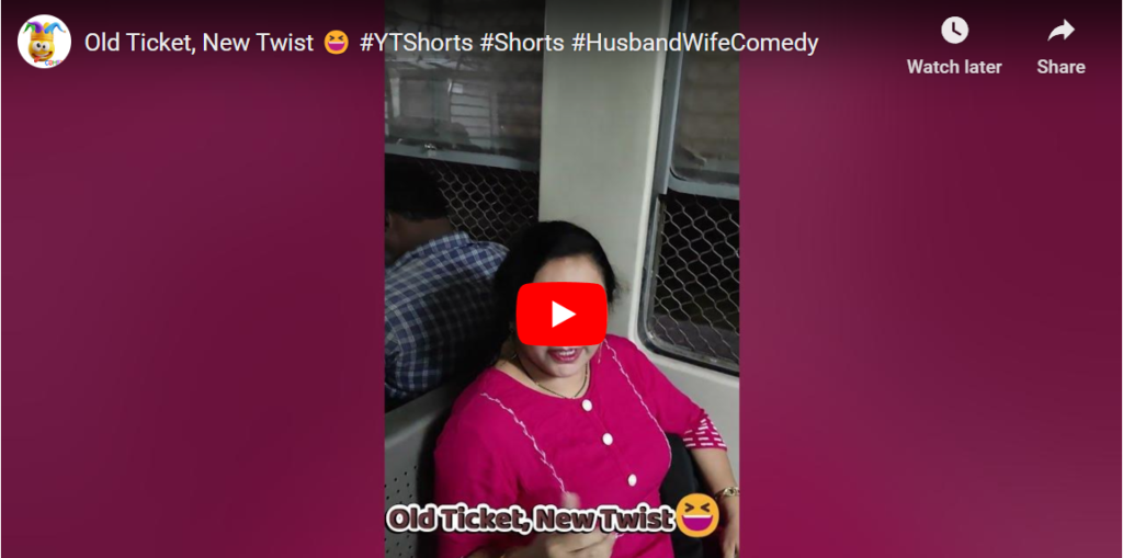 Watch the hilarious moment when a lady hands an old ticket to the TT and delivers a perfect comeback about the train's age. This comedy skit will leave you in splits!