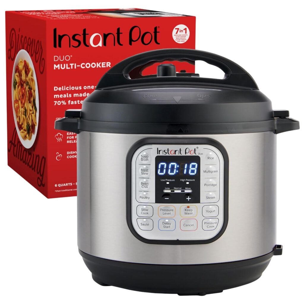 Discover the Instant Pot Duo 7-in-1 Electric Pressure Cooker. From soups to yogurt, this smart cooker simplifies meal prep with 13 programs, quick cooking, and easy cleanup.