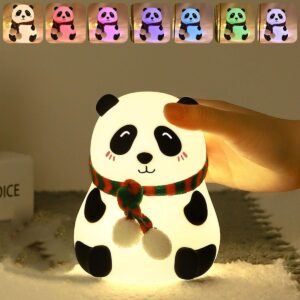 Looking for the perfect room decor and soothing nightlight? The Panda Night Light with 7-color LED changing mode is adorable, safe, and rechargeable. A must-have for kids and toddlers!