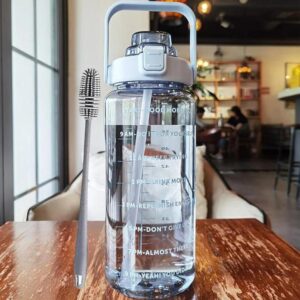 Upgrade your hydration game with the Darkpyro 2L Motivational Water Bottle! Featuring a time marker, leak-proof lid, BPA-free material, and a convenient straw, this stylish water bottle keeps you refreshed at work, school, gym, or during outdoor adventures.