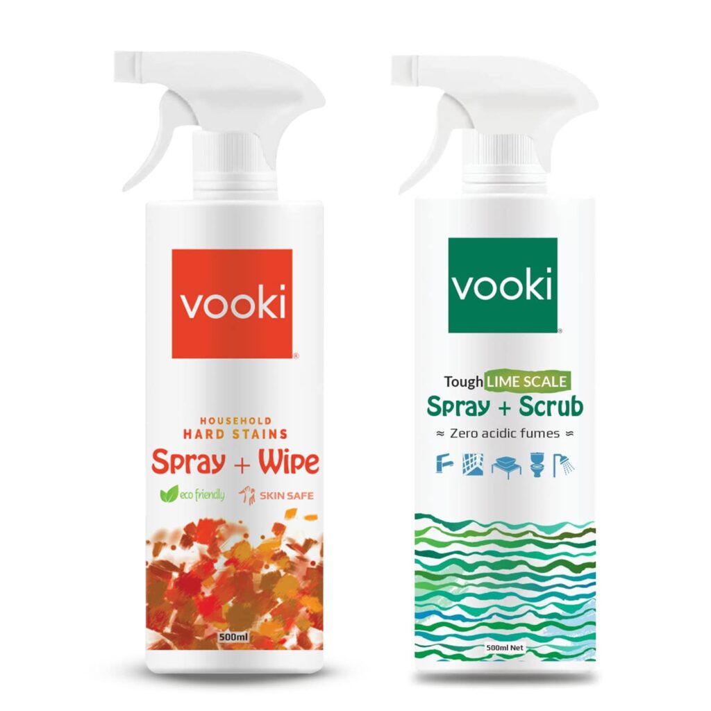 Say goodbye to tough grease, hard water stains, and limescale with Vooki Eco-Friendly Cleaning Spray. Perfect for kitchens, bathrooms, gas stoves, chimneys, and more! Safe, chemical-free, and easy to use.