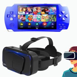 Drumstone (Exclusively 𝟭𝟬+𝟱 Year Warranty) 360-Degree VR Headset – Adjustable & Lightweight with Handheld Game Console with 1500 Games, TV Support, Multimedia Features <p data-wpview-marker=