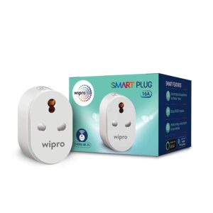 Transform your home with the Wipro 16A Wi-Fi Smart Plug with Energy Monitoring. Control heavy appliances like geysers, ACs, and microwaves remotely, monitor energy usage, and automate your smart home experience with Alexa or Google Assistant support.