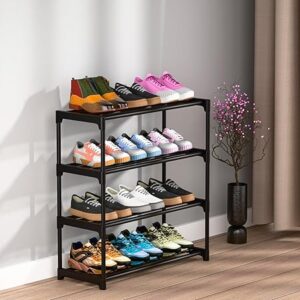 Declutter your home effortlessly with the OPTIFINE 4 Tier Shoe Rack with Shelf. Perfect for small spaces, easy to assemble, and ultra-durable. Find out why this is a must-have for every household!