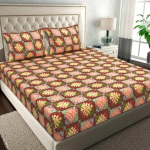 Discover the charm of Rajasthan with the BSB HOME Pure Microfiber Jaipuri Rjasathani Print Bedsheet. Soft, vibrant, and easy to care for – this is the bedsheet your room needs!