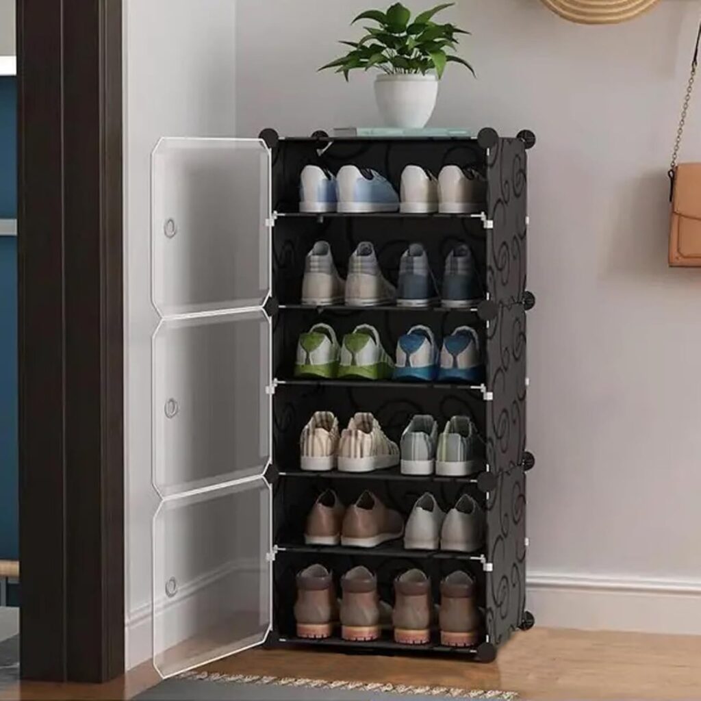 Declutter your home instantly with the AYSIS 6 Shelf DIY Shoe Rack Box Organizer. A waterproof, heavy-duty, and stylish storage solution that fits any space. Find out why this versatile organizer is trending in every household!