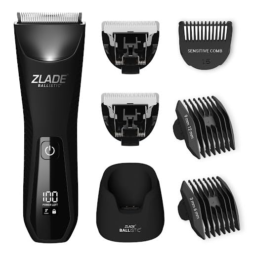 Zlade Ballistic TURBO 3.0 is the ultimate full-body waterproof trimmer for men with 90 mins runtime, wireless charging, and 2 extra blades included.