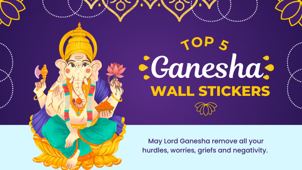 Discover the Top 5 Ganesha Wall Stickers on Amazon that can instantly brighten up your home. These Ganesh wall decals are affordable, easy to apply, and perfect for living rooms, pooja rooms, and bedrooms.
