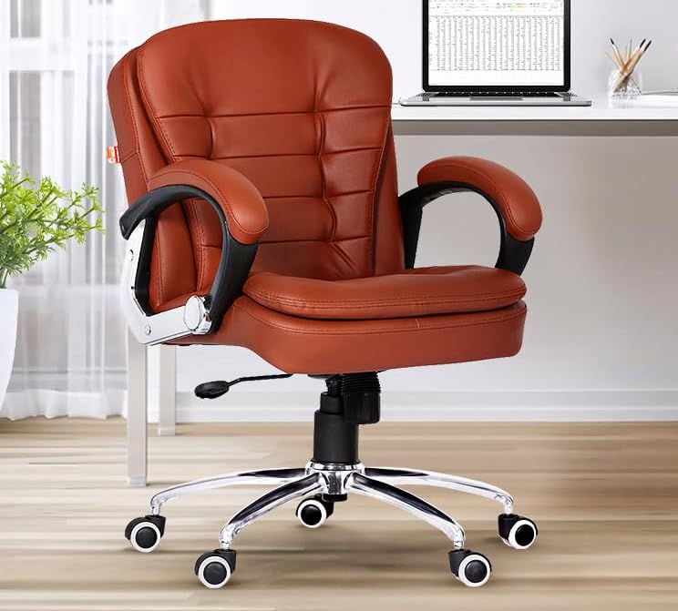 Upgrade your office comfort with Da URBAN® Milford Chair. Ergonomic, height adjustable & leatherette luxury with padded armrests and heavy-duty base.