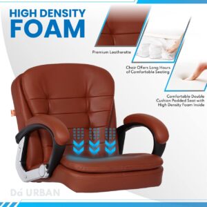 Upgrade your office comfort with Da URBAN® Milford Chair. Ergonomic, height adjustable & leatherette luxury with padded armrests and heavy-duty base.