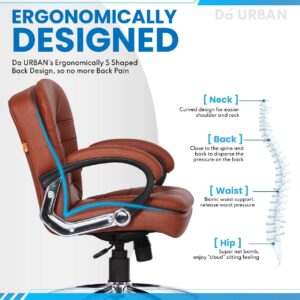 Upgrade your office comfort with Da URBAN® Milford Chair. Ergonomic, height adjustable & leatherette luxury with padded armrests and heavy-duty base.