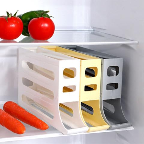 Transform fridge chaos! MISTYCDEP's 4-tier automatic egg dispenser holds 30 eggs, saves space & rolls fresh eggs to you. BPA-free, no assembly! Shop now.