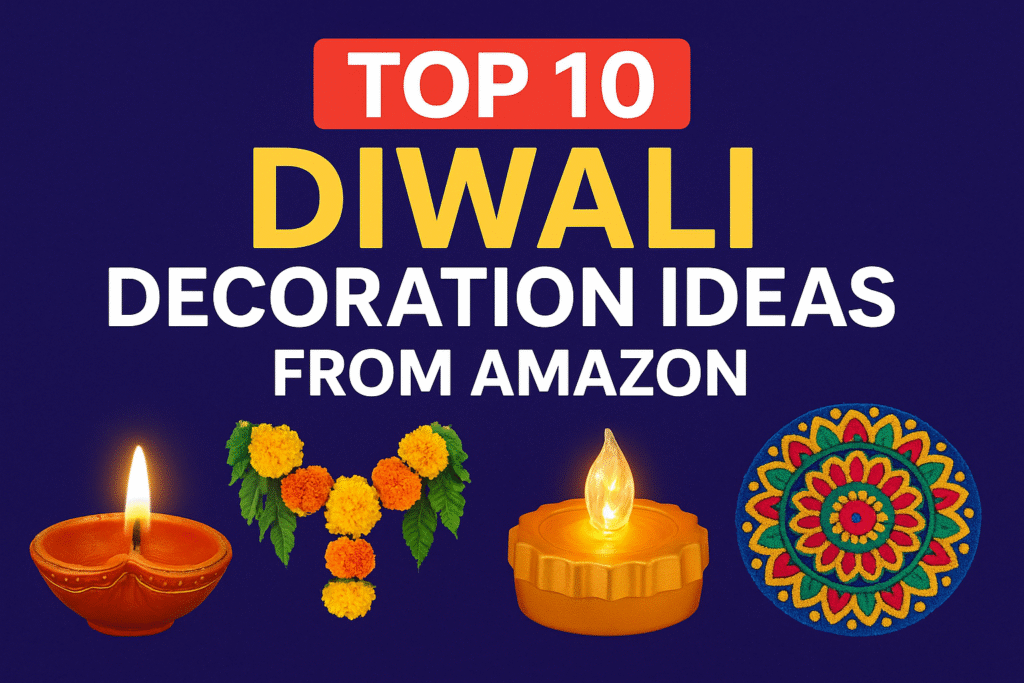 Discover the Top 10 Diwali Decoration Ideas from Amazon that will brighten your home with diyas, lights, rangoli, torans, and more. Transform your home into a festive paradise with these beautiful picks!