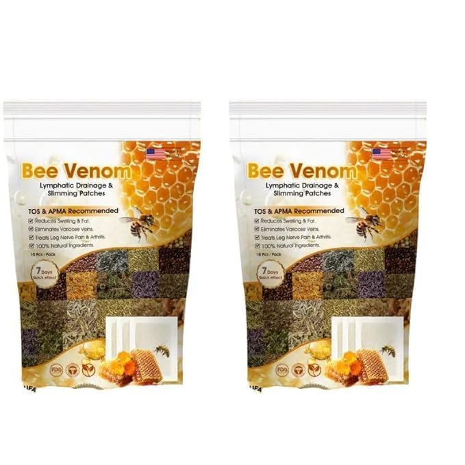 Say goodbye to stress & toxins! Try Skylike Bee Venom Foot Patches – detox, brighten skin & boost energy while you rest. Pack of 2 with 20 patches.”