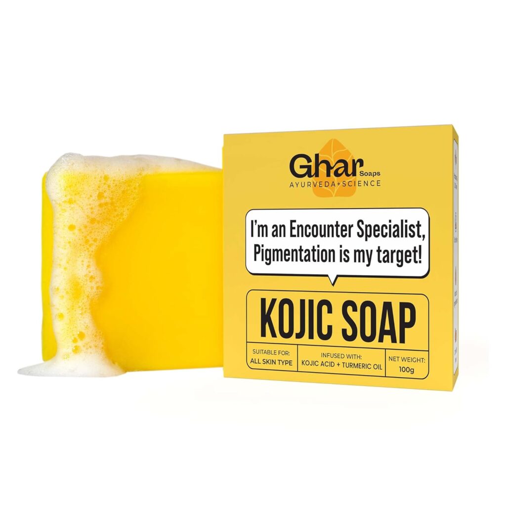 Brighten your skin naturally with GHAR Soaps Kojic Acid 2% Soap with Niacinamide. Perfect for pigmentation, sun damage, dark underarms & spots. Gentle, paraben-free formula suitable for men & women of all skin types.