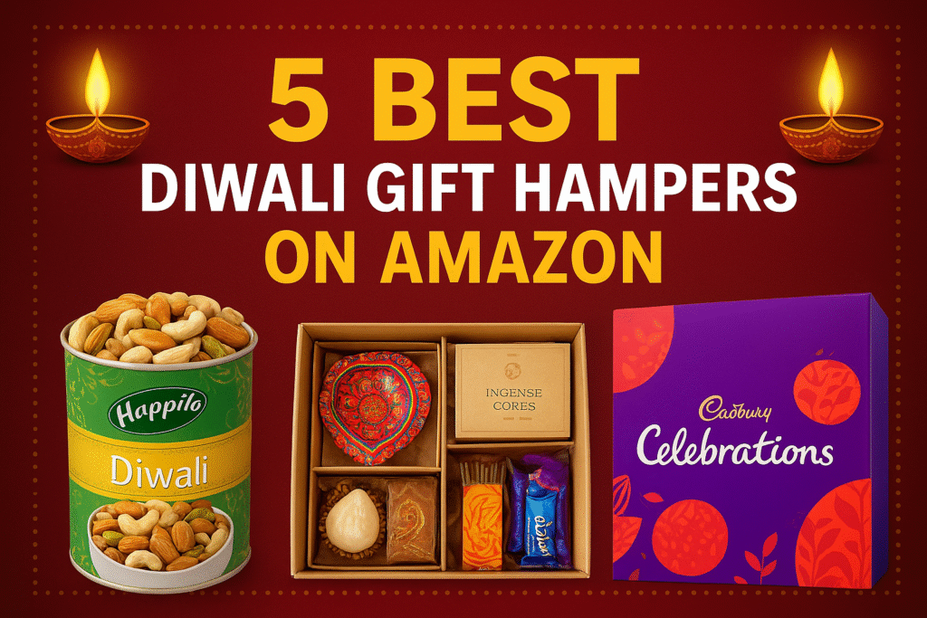 Looking for the best Diwali gift hampers on Amazon? Discover 5 bestseller hampers — sweets, chocolates, dry fruits and curated gift boxes — with buying tips, budget picks, and FAQs to make gifting stress-free.