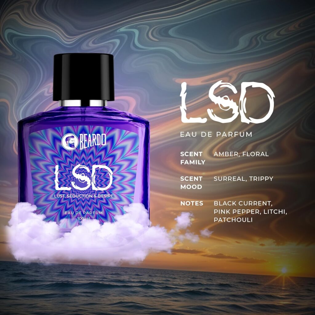 Unleash your confidence with BEARDO Perfume LSD Eau De Parfum — a daring amber-spicy scent for men who live bold and lead with power. Experience long-lasting freshness, strong projection, and an unforgettable masculine fragrance perfect for every occasion.