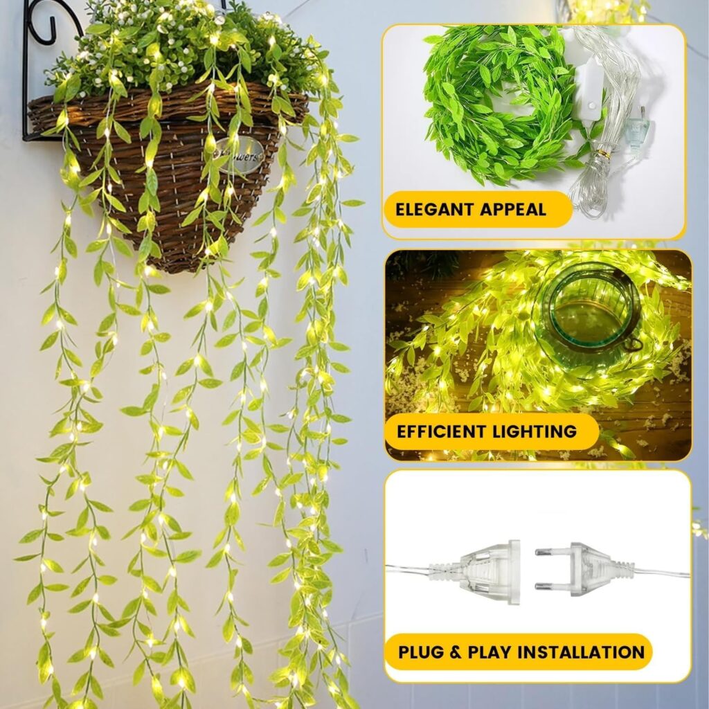 Add elegance, warmth, and festive glow to your home with the FLYNGO Artificial Leaf Curtain LED String Light. Featuring 200 LEDs, 8 lighting modes, and adjustable brightness, it’s perfect for Diwali, weddings, or cozy evenings at home.