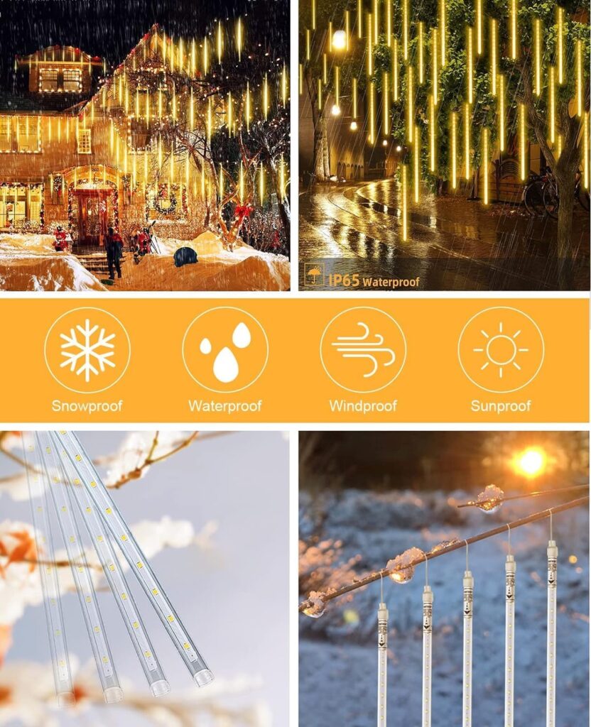 Bring your festive moments to life with Desidiya® Meteor LED Curtain String Lights! With 8 tubes and 192 LEDs, these waterproof falling water lights create a magical meteor shower effect — perfect for Diwali, Christmas, weddings, patios, or any celebration.