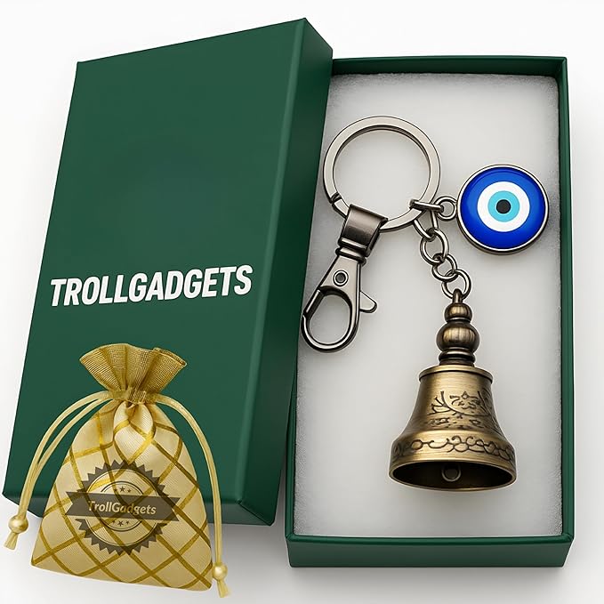 Discover the power of the TrollGadgets® Guardian Bell Keychain for Bike & Car – a handcrafted Tibetan good luck charm designed to protect riders, attract positivity, and keep negative energies away. A perfect biker gift that blends tradition, style, and safety.