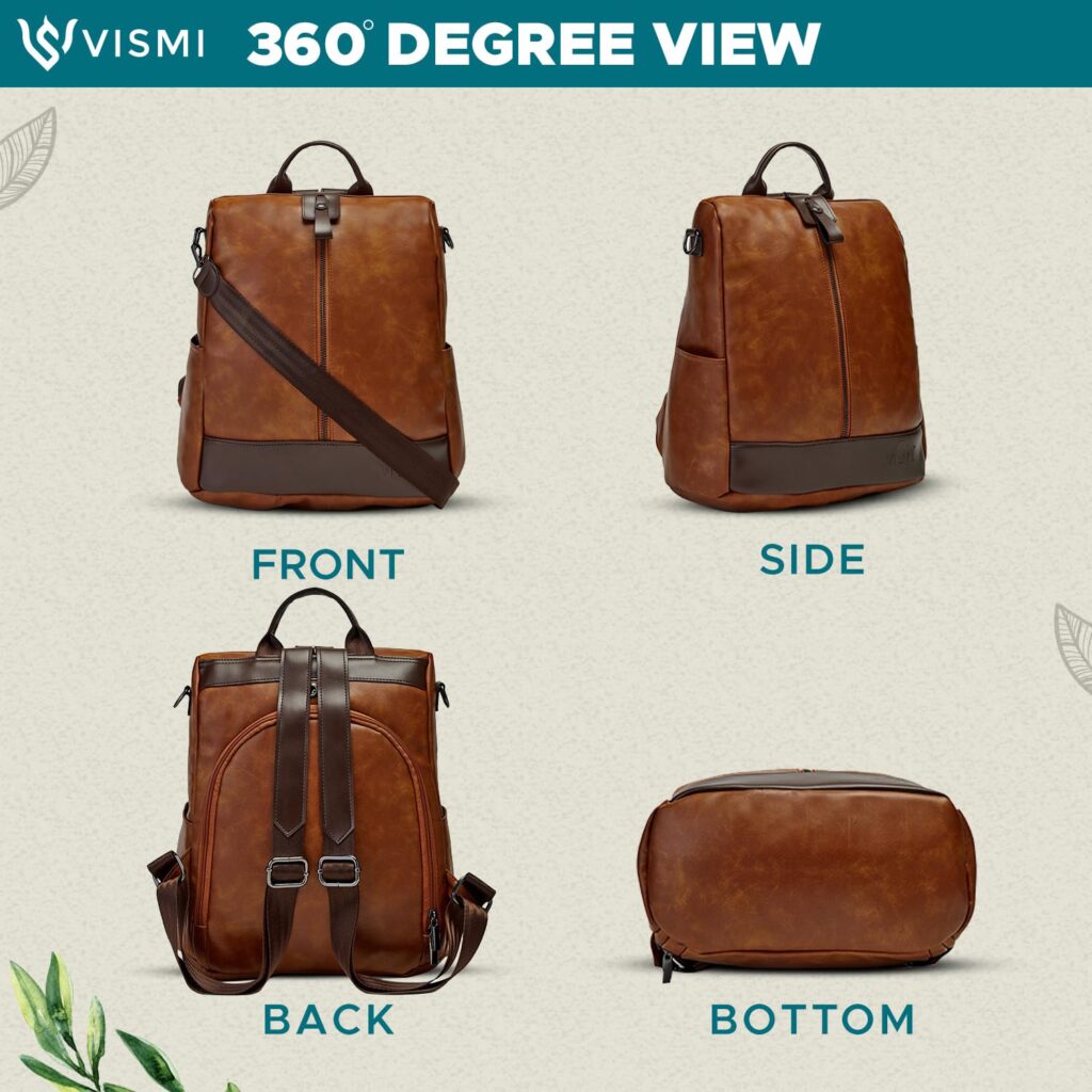 Discover the premium VISMIINTREND Tan Leather Backpack Bags for Women & Men — a stylish, durable, and vegan-friendly bag perfect for office, travel, college, and gifting. Lightweight, water-resistant, and designed with smart organization for daily use.