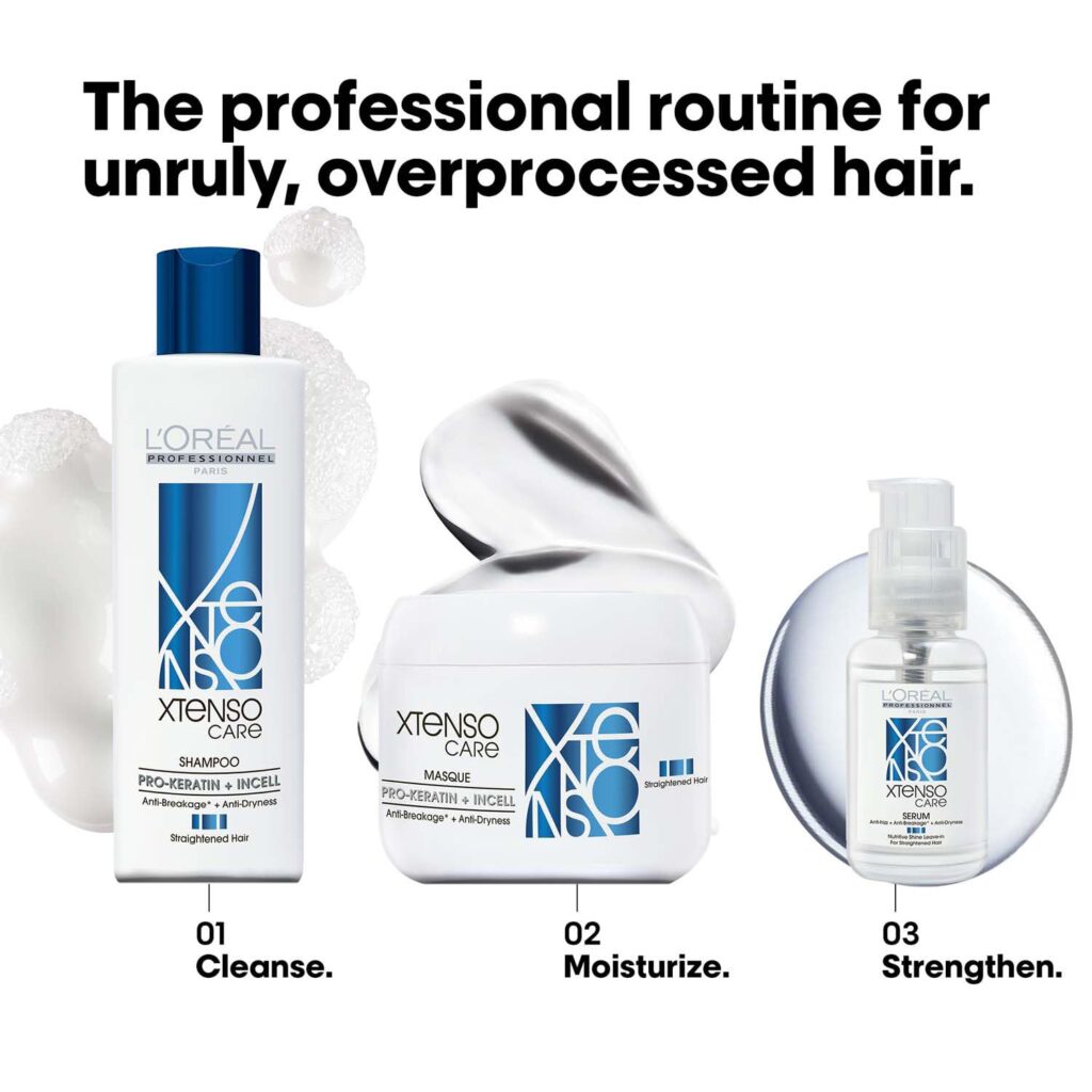 Discover L'Oréal Xtenso Care Shampoo & Mask for straightened hair! Smooth, strong, frizz-free results — salon-style care at home.