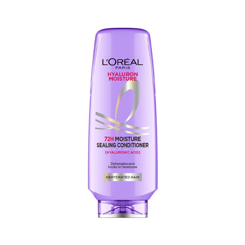 Discover how L'Oreal Paris Fresh Hyaluron Moisture 72HR Moisture Sealing Conditioner with Hyaluronic Acid delivers deep hydration, smoothness, and bounce for all hair types — say goodbye to dryness and frizz!