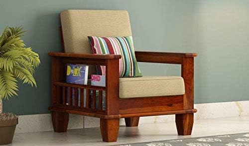 Upgrade your home with Mamta Furniture’s solid Sheesham wood 5-seater sofa set. Elegant teak finish, cream cushions & 10-year termite warranty included.