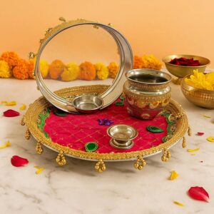 Looking for the perfect Karwa Chauth pooja thali set? Discover the top 5 beautiful sets available on Amazon (steel, decorative, artisan) along with a complete buying guide, pros & cons, and FAQs to help you choose the ideal thali for your Karva Chauth ritual.