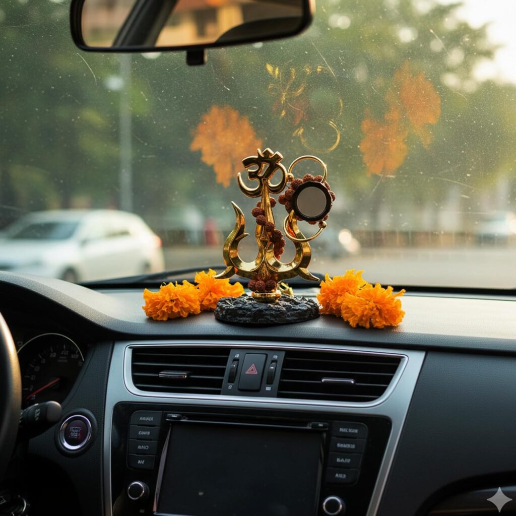 Bring divine protection and positive energy into your life with the Big Size Trishul with Damru Car Dashboard statue. This resin Lord Shiva showpiece with Rudraksha design is perfect for pooja rooms, cars, offices, and home décor. Explore its spiritual significance, craftsmanship, benefits, and FAQs.
