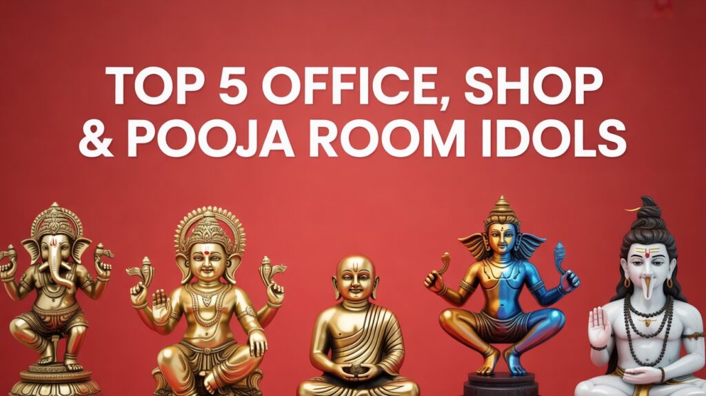 Want to bless your home, office or shop with positive energy and divine vibes? Check these top 5 idols and showpieces perfect for pooja room, office desk or shop — beautiful, spiritual and highly rated. Ideal for home décor, prayers, meditation and gifting