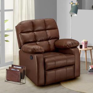 Sleepyhead RX5 - Single Seater Leatherette Manual Recliner with Durable Spring Support | Stylish Upholstery | Snug Fit for Luxurious Comfort (Glossy Sandy Swag)