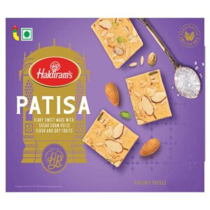 Haldiram’s Patisa 400g x2 | Traditional Indian Sweet | No added Colours or Preservatives | Indian Mithai | Crunchy Almonds & Pistachios | Patisa Sweet | Great Sweet Gift Pack for Family