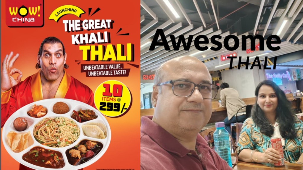 We tried the massive “Khali Ki Thali” at WOW China stall in GSM Mall, Miyapur. Full Chinese-Indian thali with noodles, starters & more. Want to know where to find WOW China in Hyderabad? Check our full review & city-wide outlet guide.