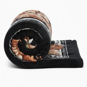 BENAVJI Mink Floral Embossed Super Soft AC Bed Velvet for Winter Blanket (Double, Black Multicolor)