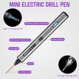 Explore the ARROWMAX Mini Electric Drill Pen (SDS MINI) – a compact, rechargeable cordless drill with 800 RPM, 10 HSS bits, LED lights, and premium aluminum case. Ideal for precision jewelry making, wood projects, and DIY crafts. Full review inside!