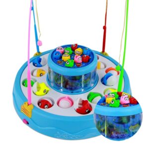 Boost kids’ focus and color skills with Fishing Fish-Catching Game. Musical, rotating ponds, 26 fishes & multiplayer fun for kids.