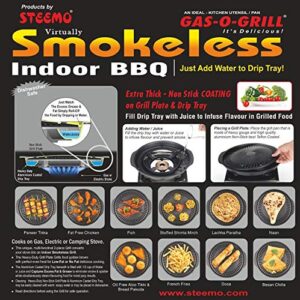 Enjoy smokeless indoor BBQ with Gas O Grill jumbo 14-inch tandoor. Healthy, non-stick, gas & electric compatible cooking made easy.