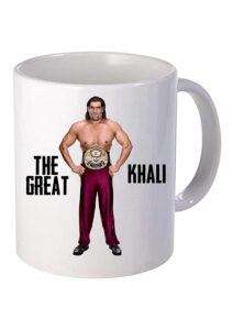 Great Khali Ceramic Coffee/Tea/Milk Drink Mug, 350 ml, White