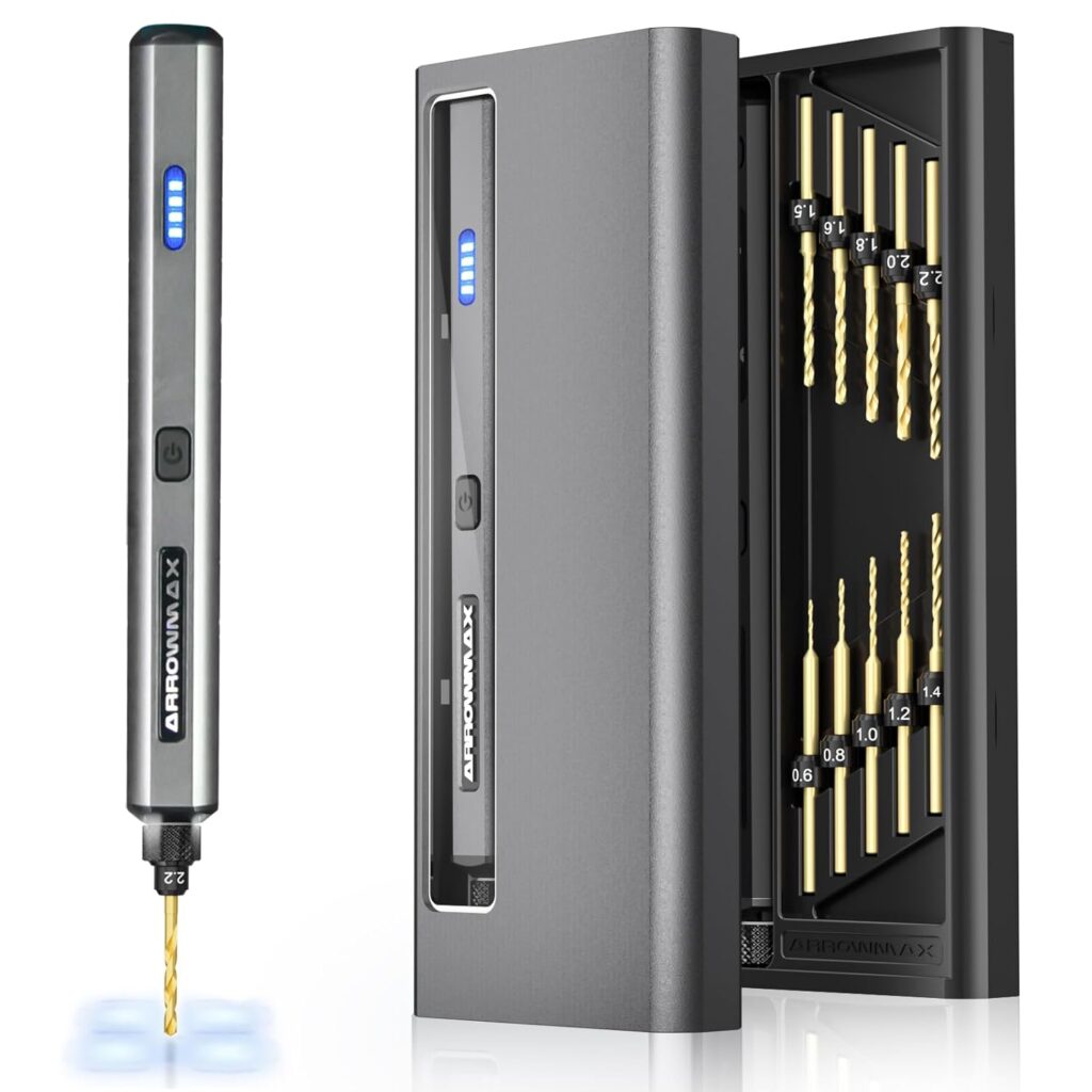 Explore the ARROWMAX Mini Electric Drill Pen (SDS MINI) – a compact, rechargeable cordless drill with 800 RPM, 10 HSS bits, LED lights, and premium aluminum case. Ideal for precision jewelry making, wood projects, and DIY crafts. Full review inside!