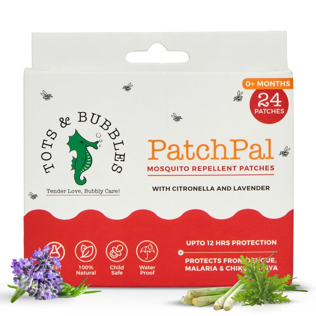 Patchpal 100% Natural Mosquito Repellent Patches For Baby & Adults, 24 Patches (Pack Of 1) | 12 Hour Protection, Citronella & Lavender Protects From Dengue, Malaria, Chikunguniya
