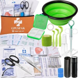 Pet First Aid Kit for Dogs & Cats - Pet Emergency Kit with First Aid Supplies for Home Camping Hiking Traveling Hunting and Sports