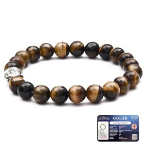Astrotalk Tiger Eye Bracelet | Healing Crystal for Confidence & Protection | Natural Tiger Eye Stone | Crystal Bracelet for Women & Men | Certificate of Authenticity