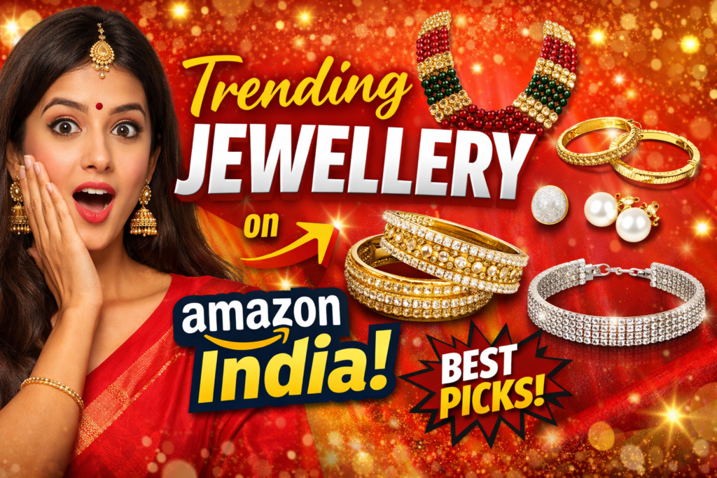 Discover the top 5 trending jewellery pieces on Amazon India from Movers & Shakers that fashion lovers can’t stop buying. Affordable, stylish, and perfect for gifting or upgrading your style this season!