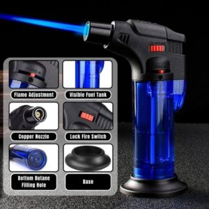 Buy GRAYSON windproof jet flame gas lighter for kitchen use. Easy refill, multipurpose blow torch lighter for stove, BBQ, candles & camping.