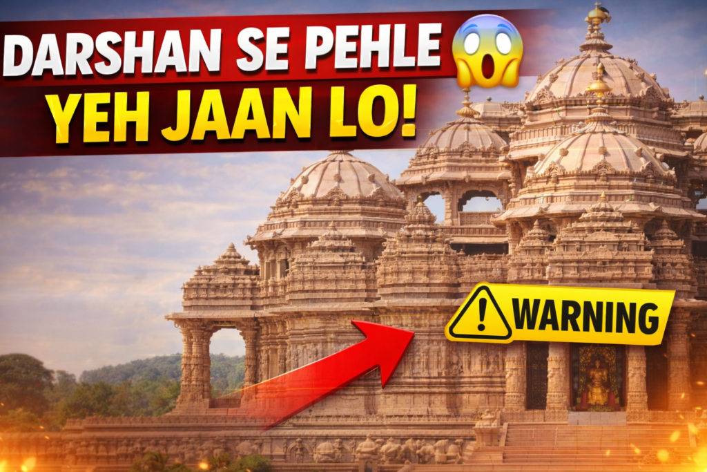 Explore Swaminarayan Akshardham Delhi – a world-record Hindu temple built without steel, featuring exhibitions, a musical fountain & stunning carvings.