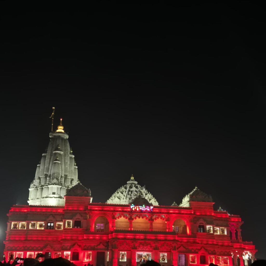 Prem Mandir Vrindavan is a magnificent Radha Krishna temple made of Italian marble. Discover its history, construction details, darshan timings, aarti schedule, musical fountain show, and complete visitor guide.
