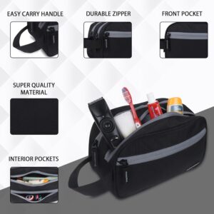 Buy Wooum travel toiletry bag with 4 zipper compartments. Water resistant nylon pouch for shaving kit, cosmetics, medicine & travel accessories.